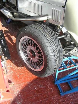 Refurbished 15" BMW BBS Basket weave wheels with Dunlop rubber.