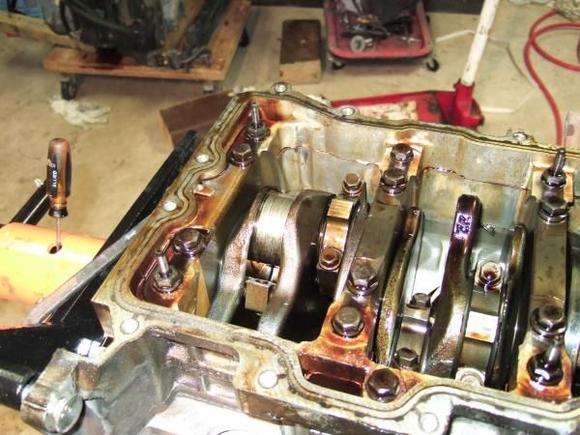 This is the Crank Shaft not a bearing. some gaulling has taken place and lobe will definately have yo be polished. No scratches or scars. YEAH!!!!