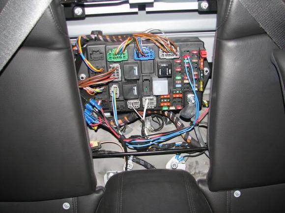 Fuse box view showing the relay to the left