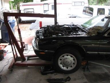 Its finally time, pulling the engine to make room for the reman.