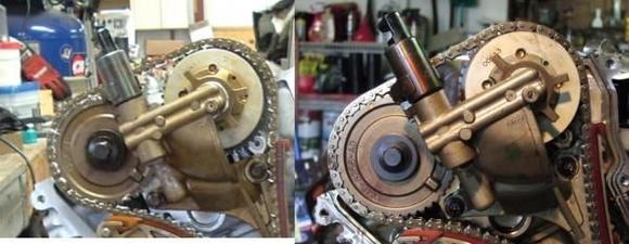 timing left bank, Facing front of engine standing in front of engine.