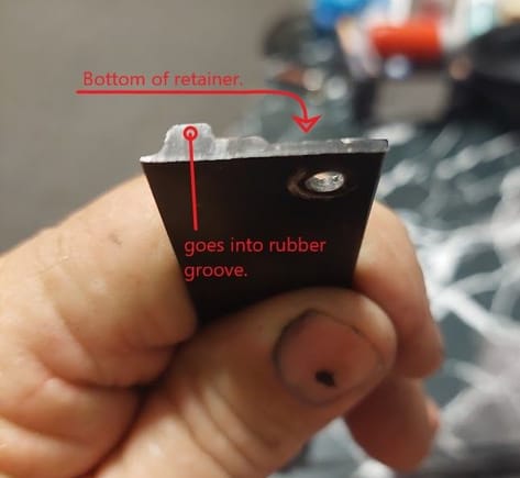 By the time you get to the end of your rubber, you should have a little bit to spare and then you will have the second elbow. We won’t be using that piece. Now take the second piece and place the elbow into the rear end of the sunroof.