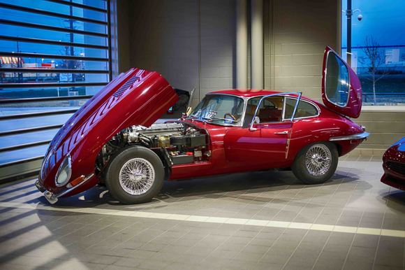 Ruby on display at local Jaguar/Land Rover dealership.  Jaguar Owners Association of North Texas. Jan '20
