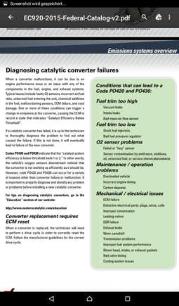 Very good summary of p0420 origim