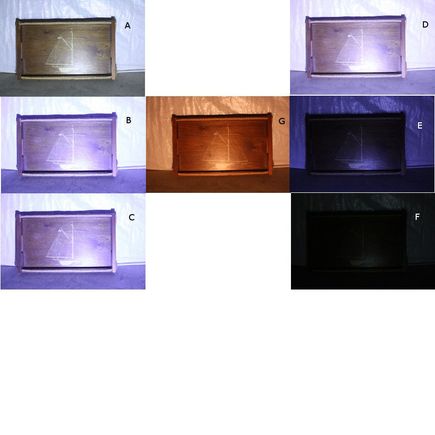 Side view of the same LEDs 3 feet from the boat tray.  With LEDs, angle is everything.