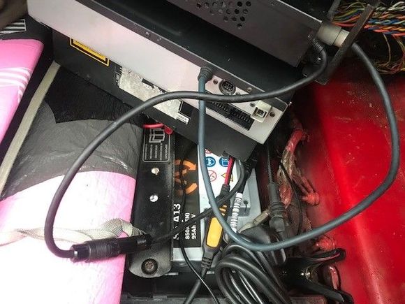 As presently connected by me - ISO to loom, single leads from nav and CD changer to amp above.