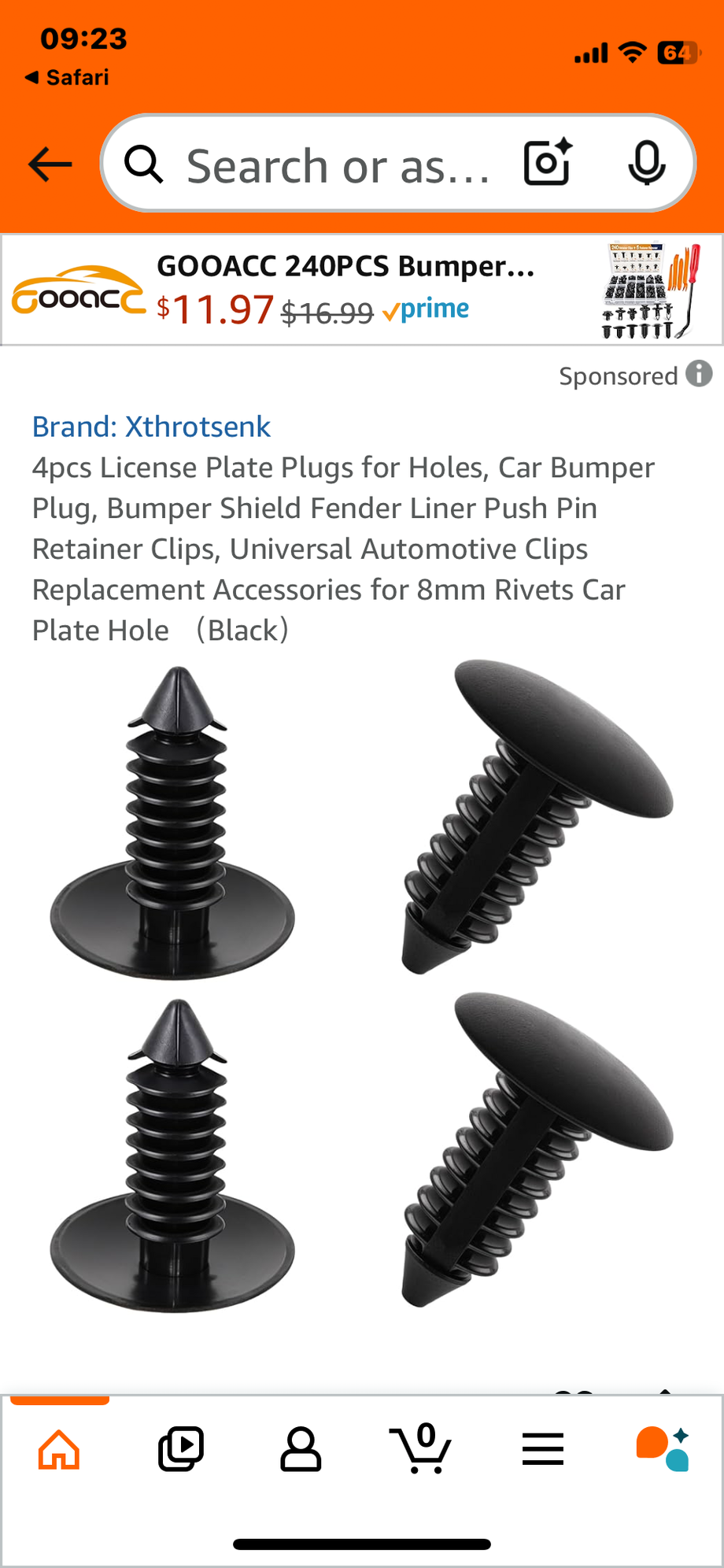 License Plate Hole Plugs on Amazon - Sized for #6 to #8 screw.
