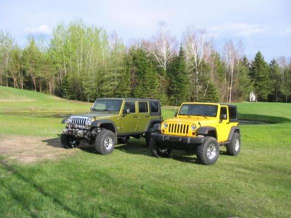 Brother's 2007JK and mine