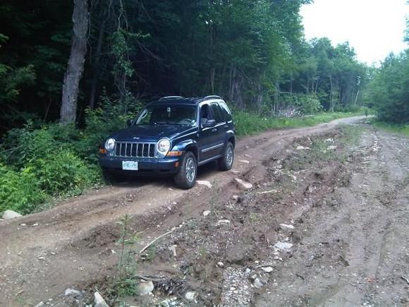 Straight ahead or to the right? Straight ahead  is not as wide as your wheel base and to the right are culverts that are very water ladden - warning! Only stock tires!..... we ended up doing both! Needed to test what would happen - it was all excellent! Lower Mink Lake is great.