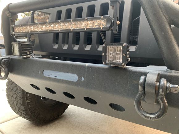 Rigid Industries D-Series Driving LED FOG Lights (SAE Compliant) & 21” LED light bar on Bumpe