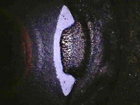 Detail of broken harmonic balancer lobe.