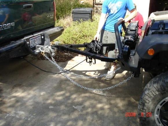 Custom tow bar that mounts to my Warn bumper
