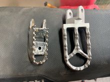 I got the new pegs yesterday and they fit perfectly much more room than the stock pegs as you can see