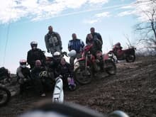 Neduro's off-road clinic, Coal Creek, TN - the advanced class crew on a rock outcropping on day 2
