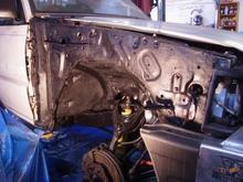 All inner guards where also sandblasted then painted in rustproof paint and body deadener