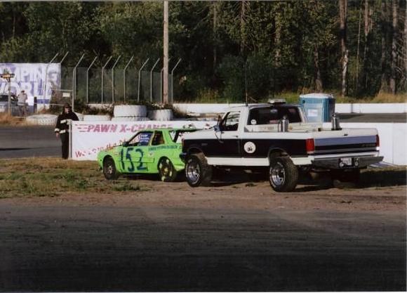 gremlins being pushed by the cascade push truck assc.
