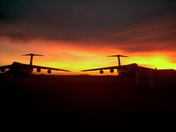 c-17 at sunrise