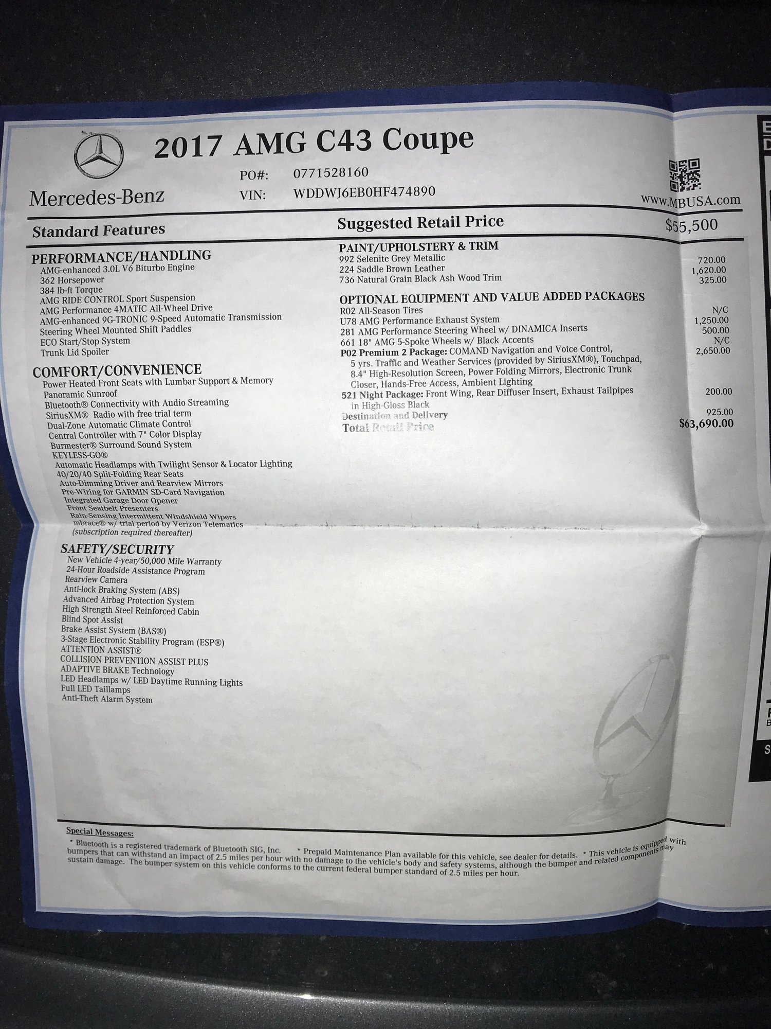 2017 Mercedes-Benz C43 AMG - 2017 C43 AMG Coupe - Selenite Grey - Used - VIN WDDWJ6EB0HF474890 - 24,500 Miles - 6 cyl - 4WD - Automatic - Coupe - Silver - Denver, CO 80124, United States