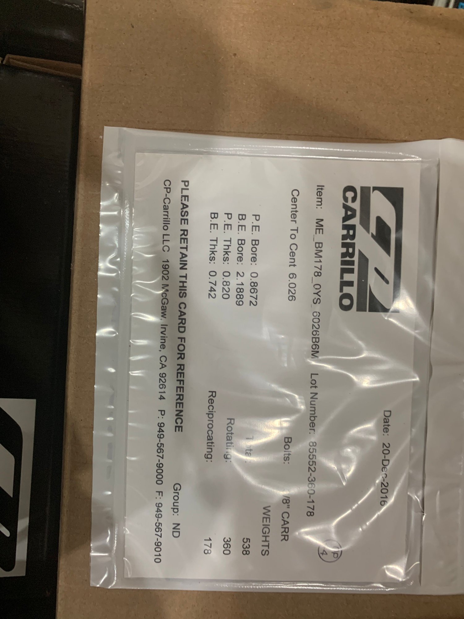 Engine - Internals - M178 Rods and Pistons - New - 2015 to 2018 Any Make All Models - Houston, TX 77459, United States