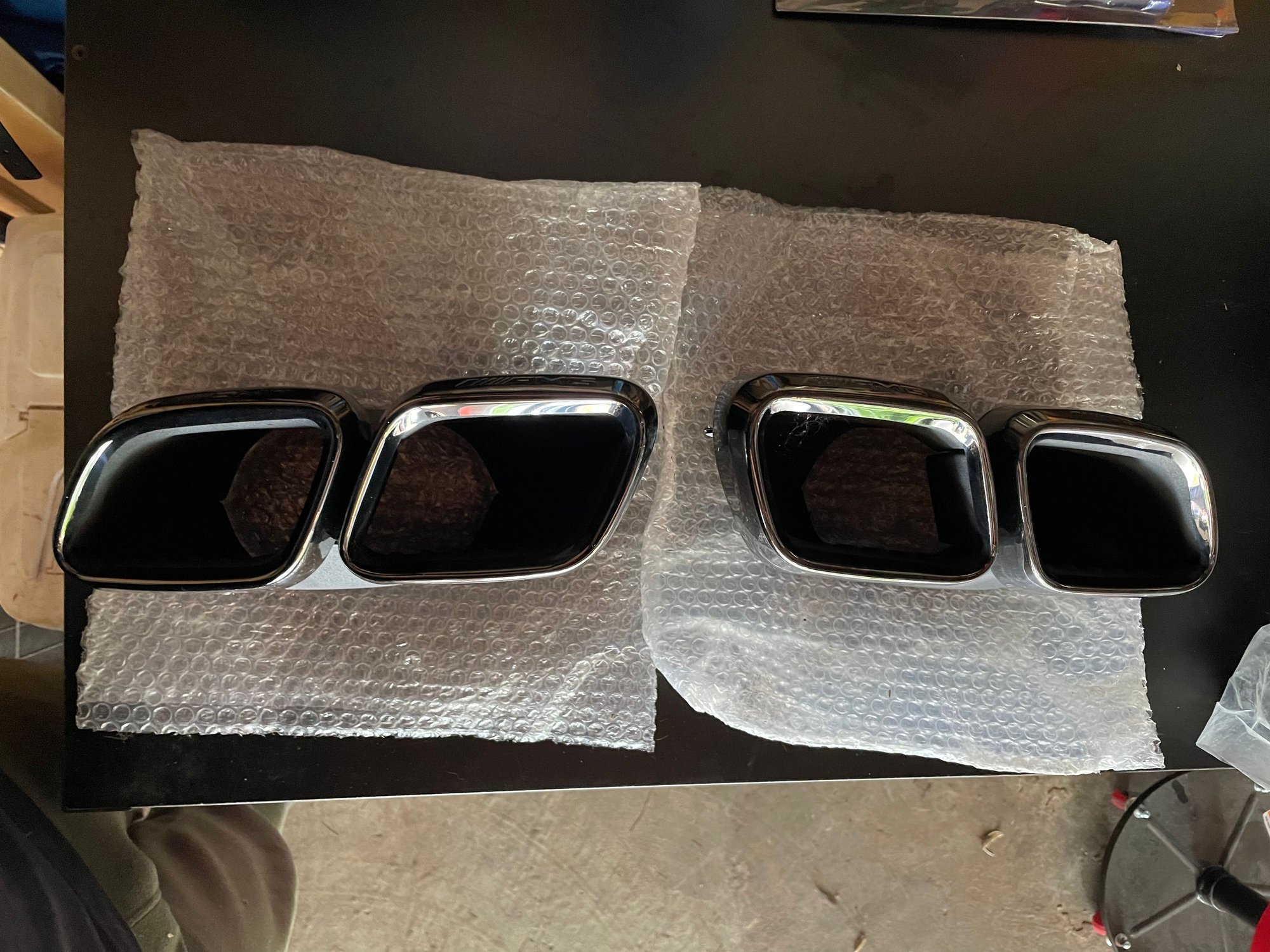 Engine - Exhaust - W205 Facelift Black Exhaust Tips - New - 2019 to 2023 Mercedes-Benz C63 AMG S - Kirkland, WA 98034, United States