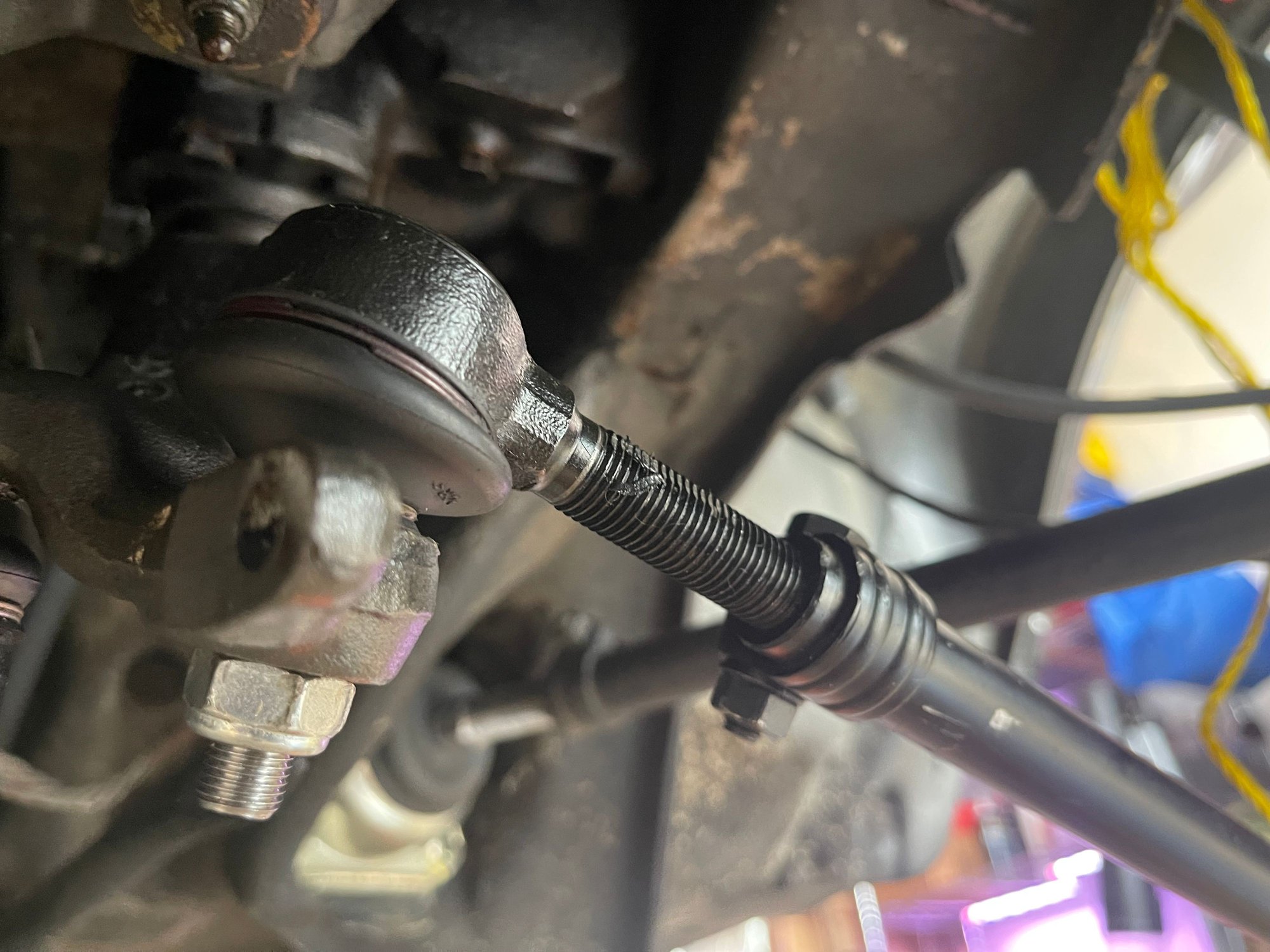 Tie rod coupling on drivers side has seemingly to many threads exposed 