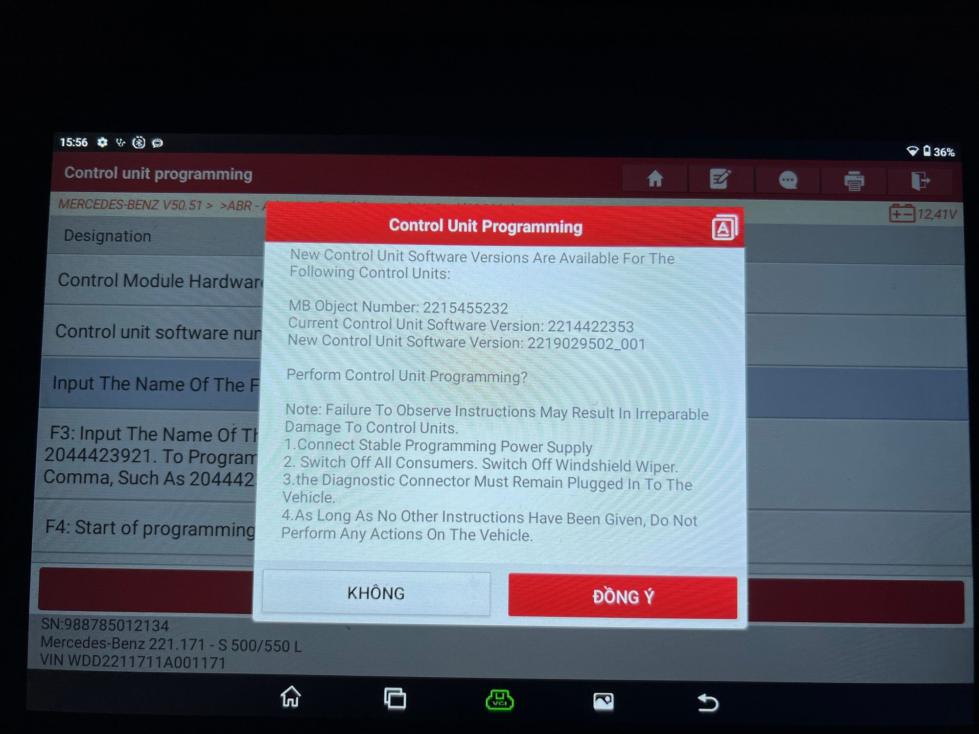 The ESP from W221 diesel donnor then therefore Cruise Control does not work when it installed in my car. I hope 2219029502 is the right SW for my W221 RWD equipped with M273 engine + Distronic Plus. New SW flashing is successfully completed and ai have no time to test cruise control yet but I think it should works.