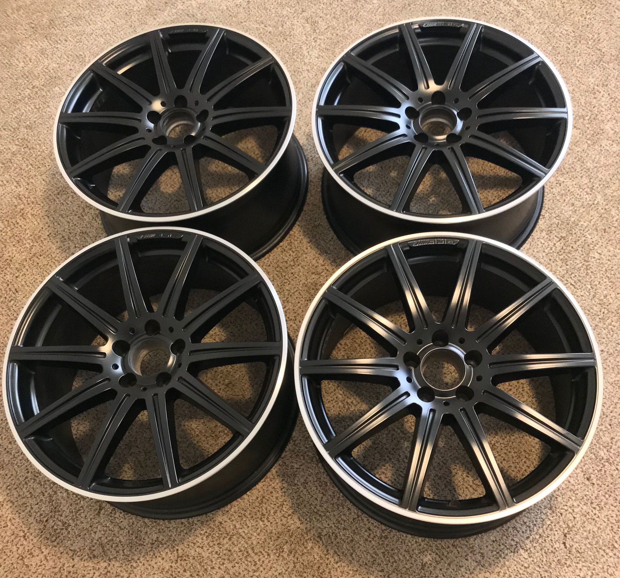 Wheels and Tires/Axles - FULL SET OEM Satin Black W212 E63S AMG Wheels - 19x9 19x9.5 - 2124015002 & 2124015102 - Used - Port St Lucie, FL 34953, United States