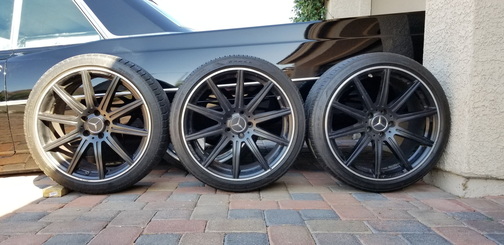 Wheels and Tires/Axles - (3) 19" CLS63 AMG BLACK WHEELS 1 FRONT 2 REARS OR BUY SINGLES - Used - Las Vegas, NV 89139, United States