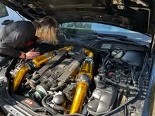 Here’s photos of engine bay while I was figuring out where the last bit of smoke was coming from after the fire.