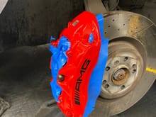 Mask up the calipers to avoid any overspray.  Also take care to mask up the surrounding paintwork of the vehicle.