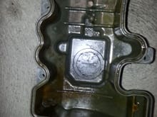 Had some darker oil spots on the inside of the valve cover.