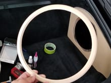 sub woofer trim ring routered to match the diameter of the face of the subwoofer
