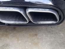 Soot on passenger exhaust tips