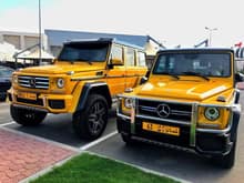Mercedes Benz G500 AMG 4x4² along with the G63 AMG Crazy Color Edition. This lovely duo was spotted together in Oman.