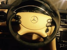 Since I have a two-tone layout up front, why not mimic with this. Leather and Alcantara thicker steering wheel. Ecklers did a great job! I found some black control buttons that I thought went well with the theme. The feel of this piece is GREAT! Should have come factory!!!