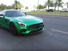 It was an awesome ray of supercars in Qatar during Ramadan. This lovely Mercedes-Benz AMG GTS has a very cool color to it.