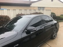 w205 c43 amg with 35% tint sides and back, 50% front windshield. cloudy day
