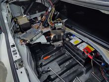 Disassembled Amp in the trunk for wiring