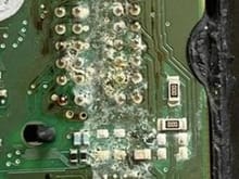 unprotected PCB shows oxidation short circuits... cleanable!