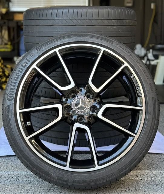 Wheels and Tires/Axles - Mercedes C Class W205 19" OEM Alloy Wheels AMG 7.5X19 ET44 Black Set of 4 - Used - 2018 to 2023 Mercedes-Benz C-Class - New Orleans, LA 70433, United States