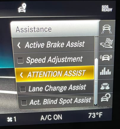 This is what I see upon every startup. 3 Driver Assist features are in the Off position.