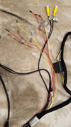 These are the wires in question, 12V, ACC in/out, IR, Reverse in.