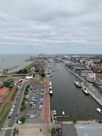 Bremerhaven, where the cars are shipped from. The RORO vessels are in the distance. Dropped mine off directly at the port. 