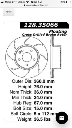 215/220 front rotors, amg 