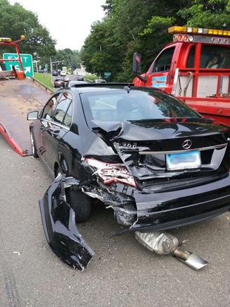 Rear ended on highway