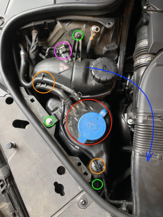 Washer Fluid and cooling system expansion tank