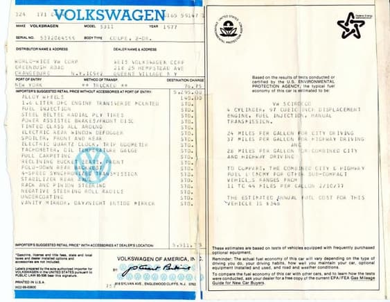 1977 VW Scirocco 2