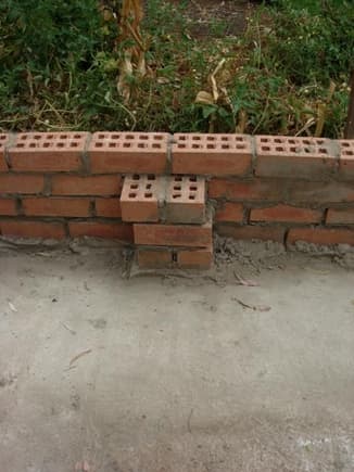 my first bricklaying attempt.