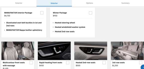 EQS SUV Interior options.