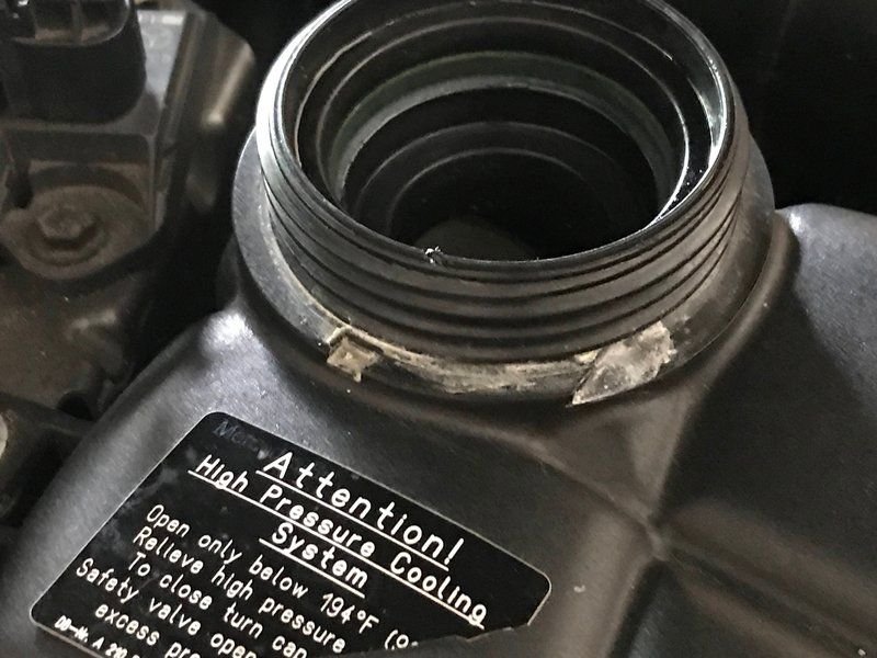 SL/R230 White powdery substance where coolant had leaked